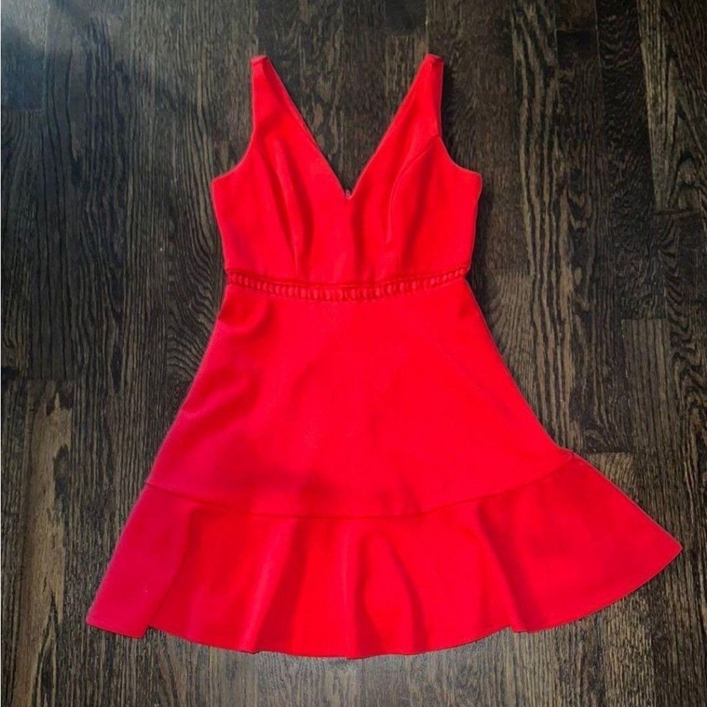 Speachless red v neck formal dress